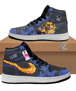 Sabo One Piece Character High-top Black And Blue Sneakers